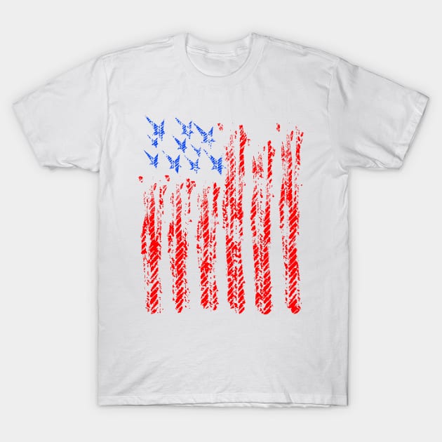 United States USA Flag Design T-Shirt by rashiddidou